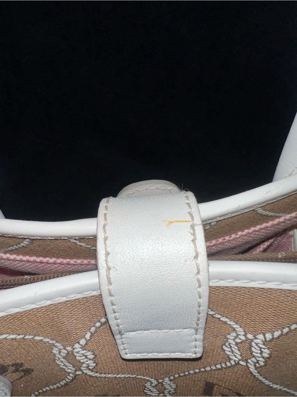 Dooney & Bourke Brown and White Monogram Satchel - Picture 4 of 7